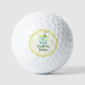 Golfbal | Golf is Tonic Citroen-Munt Glas Design Golfballen (Voorkant)