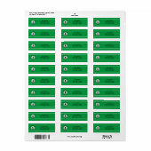Golfbal Golfer Geborduurde Initialen Groen Etiket (Full Sheet)