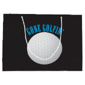 Golfbal ⛳🎁 Gone Golfing Golfer Large Cadeautasje (Achterkant)