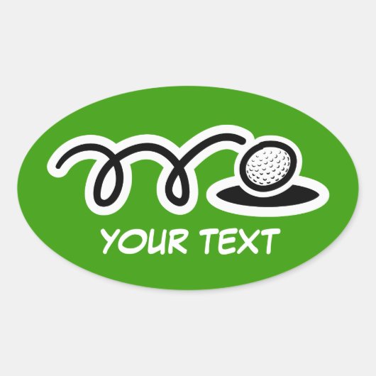 Golfbal grote stickers met aanpasbare tekst (Voorkant)