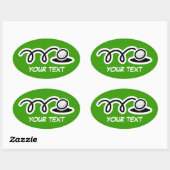 Golfbal grote stickers met aanpasbare tekst (Vel)