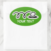Golfbal grote stickers met aanpasbare tekst (Tas)