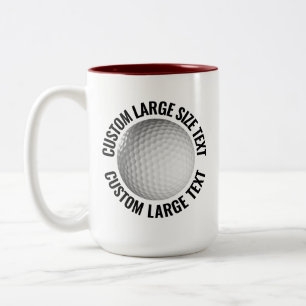 Golfbal & grote tekst MAROON 450ml Custom Tweekleurige Koffiemok
