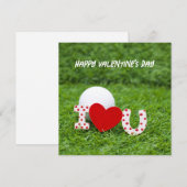 Golfbal Ik hou van jou groen Gelukkige Valentijns Feestdagenkaart (Voorkant / Achterkant)