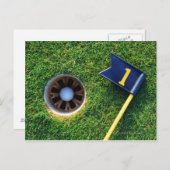 golfbal in een gat briefkaart (Voorkant / Achterkant)