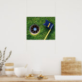 golfbal in een gat poster (Keuken)