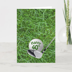 Golfbal In Gras 40e Verjaardagskaart Kaart