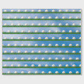 Golfbal in gras met lucht cadeaupapier (Vlak)