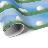 Golfbal in gras met lucht cadeaupapier (Rol Hoek)