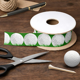 Golfbal in Gras Satijnen Lint
