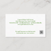 Golfbal in Gras Visitekaartje (Achterkant)