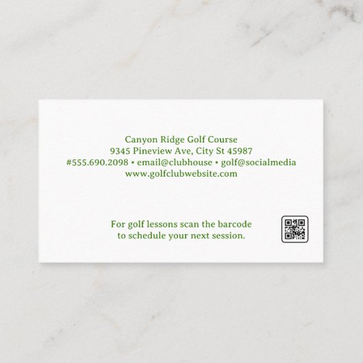 Golfbal in Gras Visitekaartje (Achterkant)