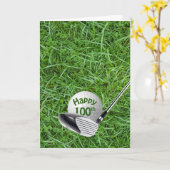 Golfbal in Grass 100th Birthday Card Kaart (Gele Bloem)