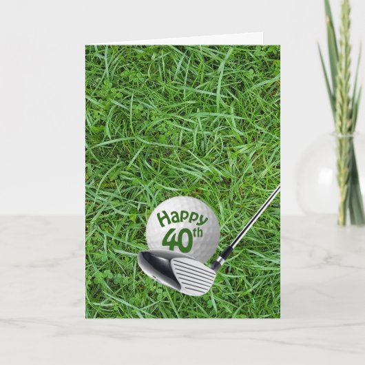 Golfbal in Grass 40th Birthday Card Kaart (Voorkant)