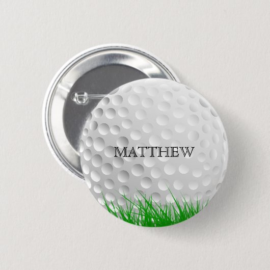 Golfbal in Grass Ronde Button 5,7 Cm (Voorkant /achterkant)