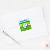 Golfbal in mitella Funny schouderoperatie Betersch Vierkante Sticker (Envelop)