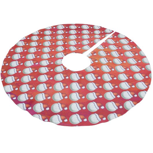 Golfbal in Santa Hat Pattern op Red Kerstboom Rok (Gekanteld)
