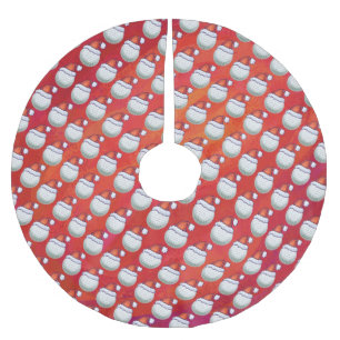 Golfbal in Santa Hat Pattern op Red Kerstboom Rok