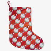 Golfbal in Santa Hat Pattern op Red Kleine Kerstsok (Voorkant)