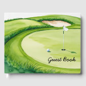 Golfbal is op putting green  gastenboek (Voorkant)