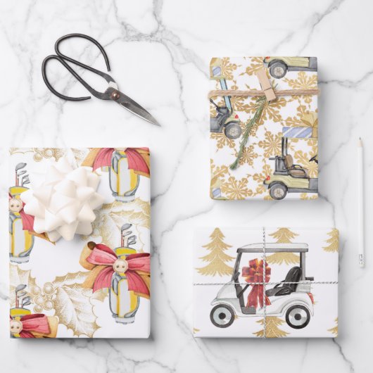 Golfbal kar ijzer voor golfer inpakpapier vel (Voorkant)