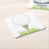 golfbal kartonnen onderzetters (Schuin)