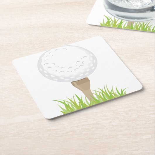 golfbal kartonnen onderzetters (Schuin)