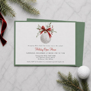 Golfbal Kerst Open Huis Aquarel Groen Kaart