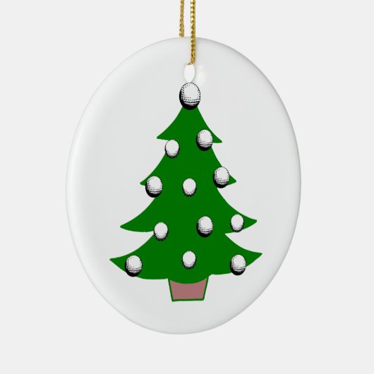 Golfbal kerstboom keramisch ornament (Rechts)