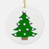 Golfbal kerstboom keramisch ornament (Voorkant)