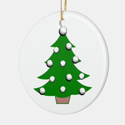 Golfbal kerstboom keramisch ornament (Links)