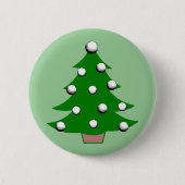 Golfbal kerstboom ronde button 5,7 cm (Voorkant)