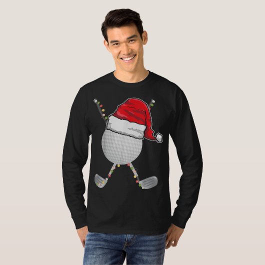Golfbal kerstkerstkerstkerstman — Funny Xmas Golfe T-shirt (Voorkant volledig)