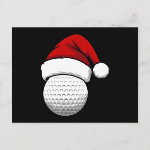 Golfbal Kerstman Hoed Kerst Vakantie Golfer Kerstm Feestdagenkaart
