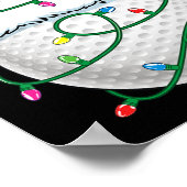 Golfbal Kerstmannenhoed Heren Dames Kerst Golf X Poster (Hoek)