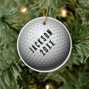 Golfbal Kerstmis Keramisch Ornament
