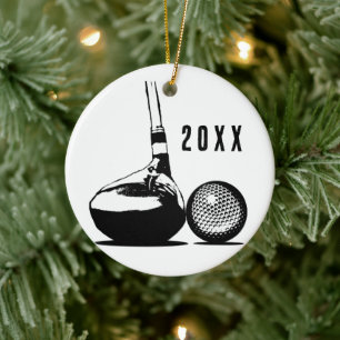 Golfbal Kerstmis Keramisch Ornament
