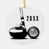 Golfbal Kerstmis Keramisch Ornament (Voorkant)