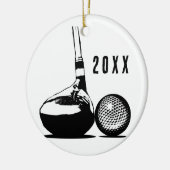 Golfbal Kerstmis Keramisch Ornament (Links)