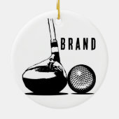 Golfbal Kerstmis Keramisch Ornament (Achterkant)