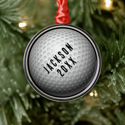 Golfbal Kerstmis Metalen Ornament (Boom)