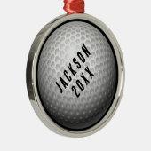 Golfbal Kerstmis Metalen Ornament (Rechts)