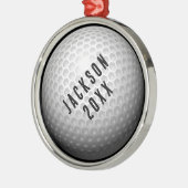 Golfbal Kerstmis Metalen Ornament (Links)