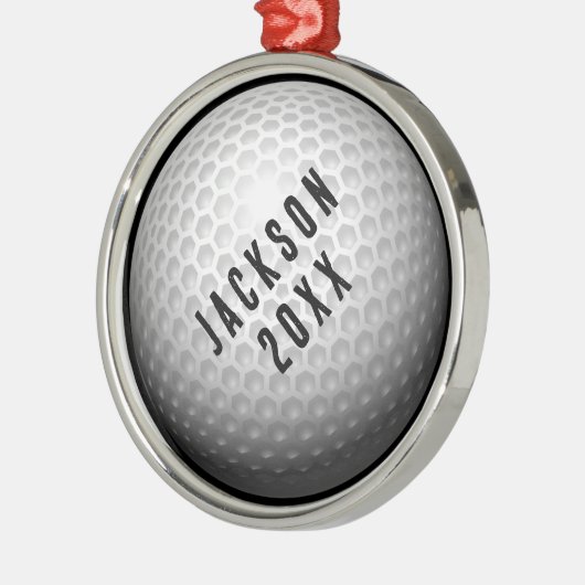Golfbal Kerstmis Metalen Ornament (Links)
