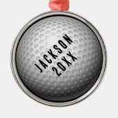 Golfbal Kerstmis Metalen Ornament (Voorkant)