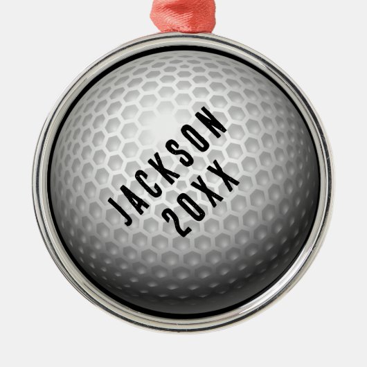 Golfbal Kerstmis Metalen Ornament (Voorkant)