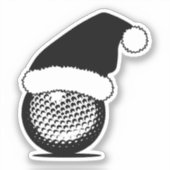 Golfbal Kerstmis Sticker (Voorkant)