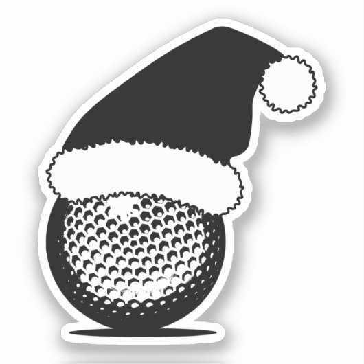 Golfbal Kerstmis Sticker (Voorkant)