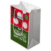 Golfbal Kerstmis voor golfer Medium Cadeauzakje (Voorkant Gekanteld)