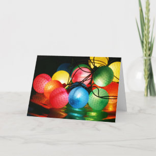 Golfbal kerstverlichting Kaart